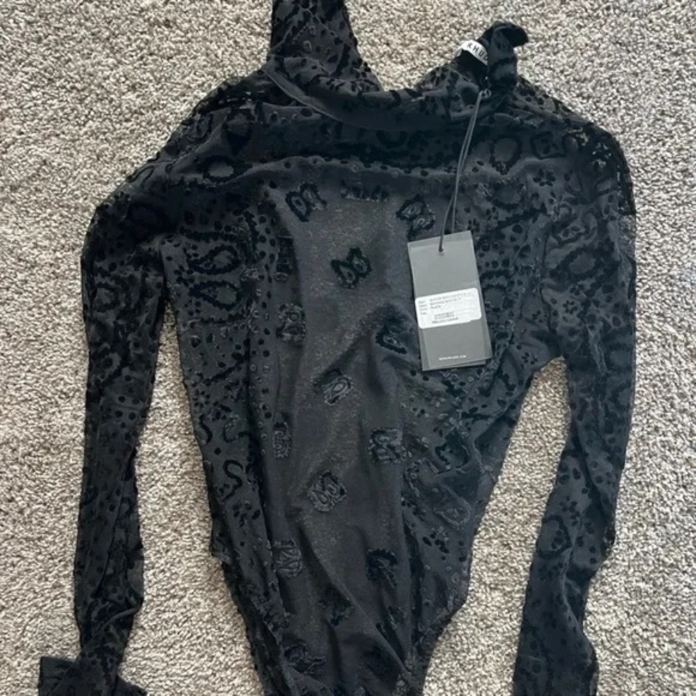 Rhude Bandana Sheer Printed Long-Sleeve Bodysuit